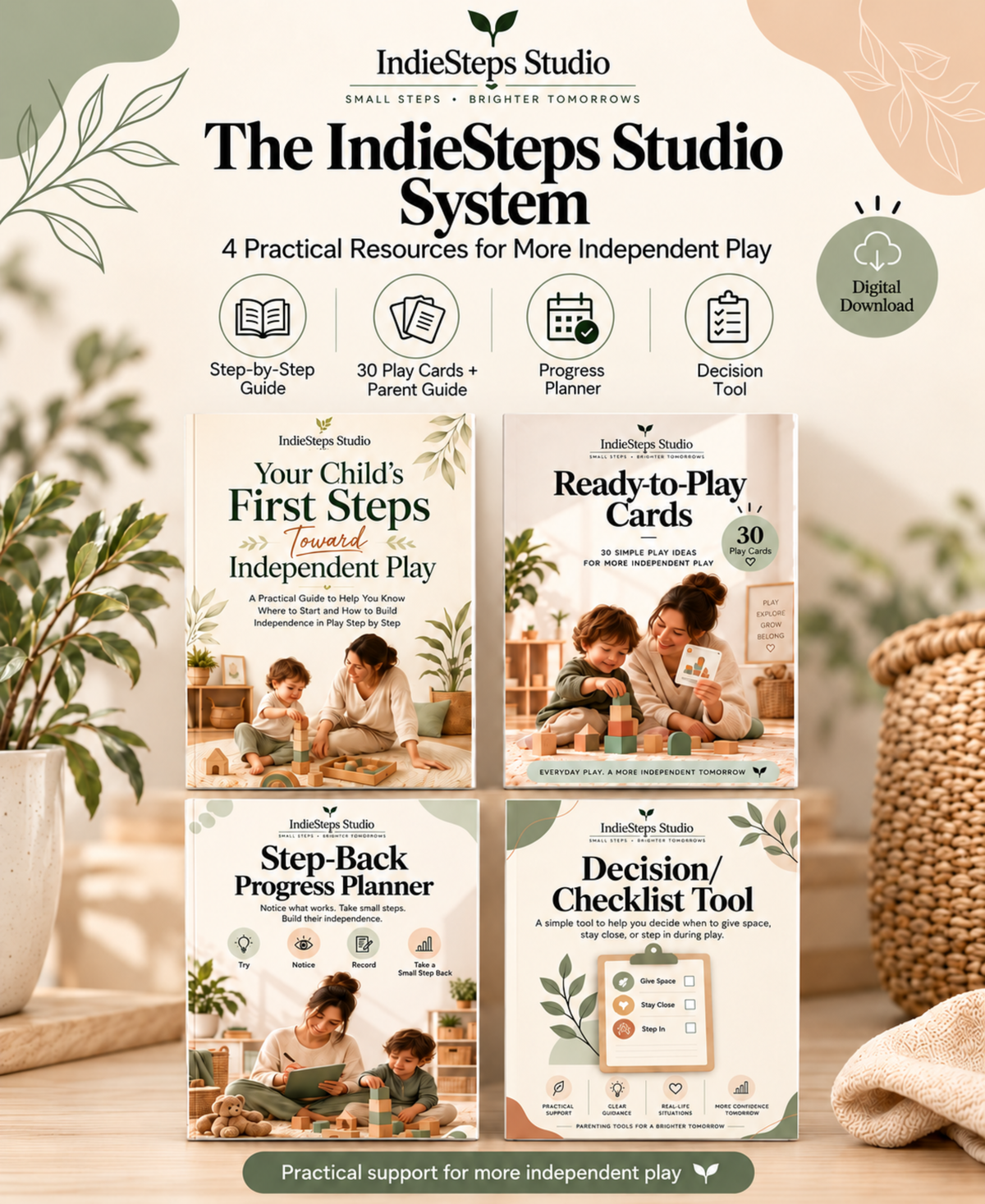 Stop Having to Step In Every Few Minutes at Playtime. A Simple Independent Play System for Toddlers Ages 2–5